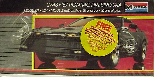 Instructions for MPC//ERTL Firebird GTA #6209 dated 1988 1//25 scale
